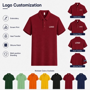Camisas de Golf para Hombre, 100% Algodón, Tejidas, con Botones, Manga Corta, Color Sólido, Transpirables, Antiarrugas, 200g, Logotipo Personalizado OEM - Product Image 2