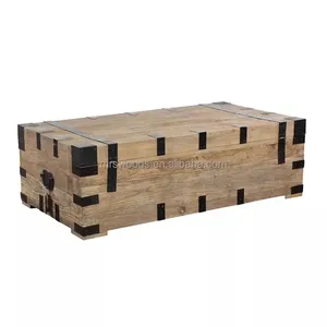 new design elm vintage reclaimed wood trunk coffee table for living room