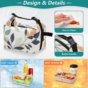 Sac à déjeuner isotherme personnalisé à motif de feuilles de menthe tropicales d'Hawaï - Product Image 4