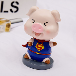 Estatua de cerdo de resina, personalizada, divertida, Cosplay, <span class=keywords><strong>Marval</strong></span>, personaje, cabeza de adoquín, Linda - Product Image 3