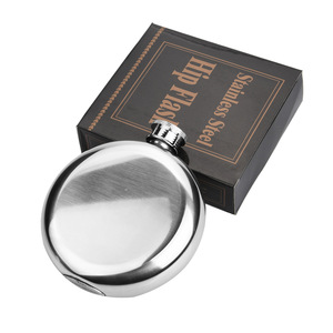 My Hero My Dad Stainless Steel Hip Flask 5 Oz Round Mirror Polished Gift For Fathers - Product Image 2