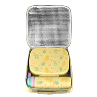 Bouteille de retour à l'école pour enfants de 750ml et boîte à lunch double couche sans BPA ensemble bouteille d'eau en acier inoxydable pour enfants