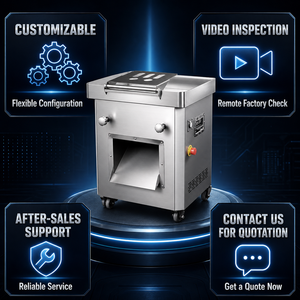 Nueva Máquina Cortadora <span class=keywords><strong>de</strong></span> Carne Comercial <span class=keywords><strong>de</strong></span> Alta Potencia 220V, Totalmente Automática, Grosor Ajustable, para Cortar, Triturar y Picar Carne Fresca Fácilmente - Product Image 4