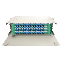 Boîtier de distribution de fibre optique FTTH 19 pouces, type simple à tirage fixe, SC/FC UPC APC, 12/24/48 cœurs, personnalisé en usine
