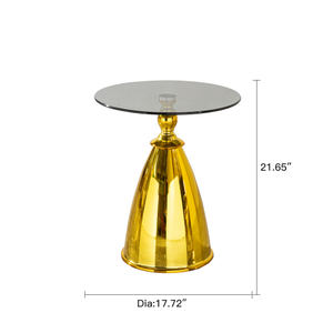 Round Coffee <b>Table</b> with Metal Top and <b>Gold</b> Metal Pedestal Modern Durable OE HOME Furniture for Living Room Bedroom Balcony - Product Image 6