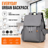 Sac à dos urbain personnalisé OEM à rabat avec poche avant zippée réfléchissante, rangement organisé et poches latérales pour les trajets quotidiens, les études et les voyages