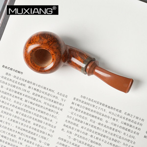 Briarwood Pipe Apple Shape 3mm Bent Type Tobacco Pipe For Men - Product Image 3