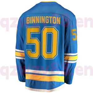 St. Louis Blues Jersey hoki es bordir kustom #50 Binnington #25 kemeja seragam olahraga 100% poliester cetak nama tim - Product Image 3