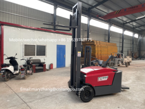 Grúa de contenedores Folk Lift 1500 Kg apilador recuperador Tipo caminar apilador eléctrico apilador camión con horquillas de elevación ajustables - Product Image 6