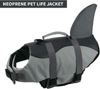 Gilets de sauvetage pour chiens Ripstop, maillot de bain ajustable pour animaux de compagnie, design aileron de requin ou queue de sirène avec poignée de levage pour chiens pendant la navigation