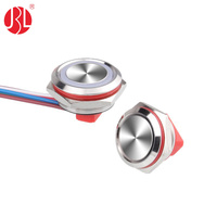 Interrupteur à bouton-poussoir tactile en métal étanche IP67 de 22mm avec éclairage LED multicolore RVB
