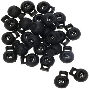 <strong>Supplier</strong> Black Plastic Two Holes Cord <strong>Lock</strong> <strong>Draw</strong> Cord <strong>Stopper</strong> Spring Leather Cord <strong>Stopper</strong> - Product Image 4