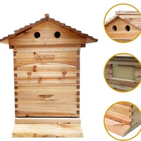 Vollständig ausgebranntes Wachs, selbstfließendes Holz-Bienenstock-Design, keine Stromversorgung erforderlich, langlebig, umweltfreundlich, für den Außenbereich, einzeln verpackt