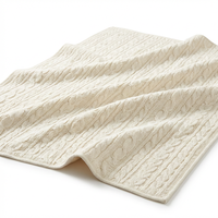Couette en jacquard style Hygge ultra douce, motif pull brodé écologique, aspect tricot torsadé