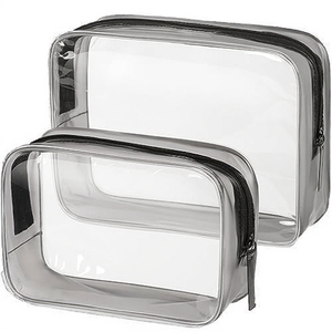 Clear Luxury PVC TSA Approved <b>Makeup</b> Bags Set with Zipper Handle Fashion Design Portable <b>Case</b> - Product Image 3