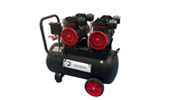 Compresseur d'air portable silencieux sans huile 50L 1680W*2 refroidi par air pour atelier