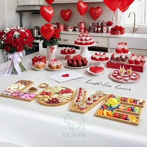 6 pièces Eco Love Planches à découper en bambou avec lettres, pour charcuterie et service de fromages, ustensiles de cuisine, décorations pour mariages et fêtes de famille - Product Image 6