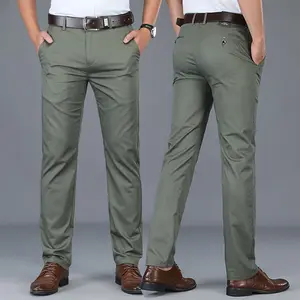 2023 весенние и летние однотонные прямые тонкие свободные классические мужские повседневные деловые брюки с высокой талией