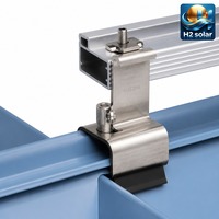 Système de fixation de panneaux solaires pour toit trapézoïdal H2 Solar, acier inoxydable SUS304, joint EPDM, C&I PV