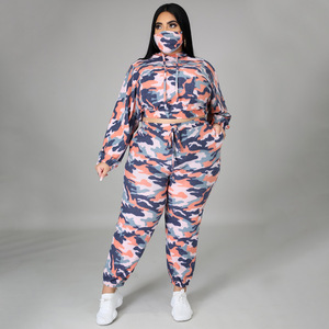<span class=keywords><strong>Ropa</strong></span> de <span class=keywords><strong>mujer</strong></span> europea y americana, marca independiente, estampado de camuflaje, con cordones, sexy, moda <span class=keywords><strong>urbana</strong></span>, conjunto informal de dos piezas - Product Image 2