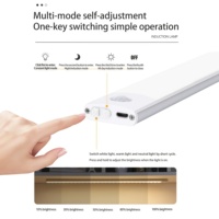 Barre lumineuse LED moderne en aluminium avec détecteur de mouvement PIR, rechargeable par USB, batterie 1000 mAh, éclairage de nuit sous armoire pour dressing