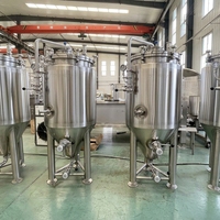 Fermenteur de bière à double enveloppe SS304, réservoir de fermentation sous pression, unité de refroidissement Unitank 100L 500L pour microbrasserie