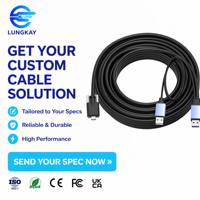 Câble USB 3.0 A vers C LUNGKAY, 5 Gbps, avec verrouillage par vis, longue portée, adapté aux caméras réseau/VR/disques durs.