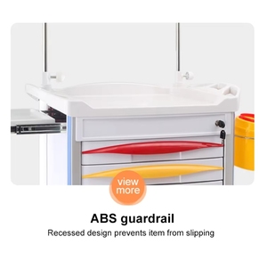 Carro de hospital de plástico ABS para clínica, carro médico de infusión de pacientes, muebles de hospital, carro médico de emergencia - Product Image 4