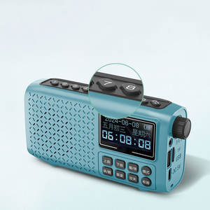 Radio FM d'urgence portable multifonction avec subwoofer, lampe de poche, haut-parleur rechargeable 5W, type-C, AUX, TF, USB A-B, répétition - Product Image 5