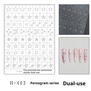 Nuevo Adhesivo Transparente para Uñas con Diseño de Estrella, Corazón, Mariposa y Lazo, para Pintar con Spray - Product Image 6