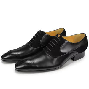 Chaussures pour hommes luxueuses en cuir et daim fabriquées à la main, style oxford - Product Image 2