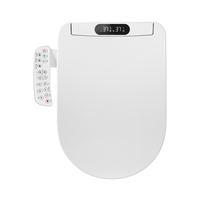 Siège de toilette intelligent en plastique en forme de U allongé avec bidet intégré, design moderne à ouverture frontale pour le lavage des fesses, alimentation CA 110V-220V, garantie 1 an