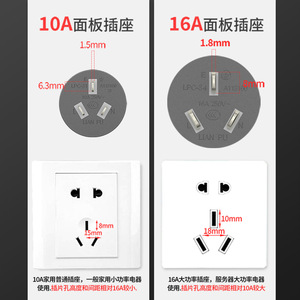 สายไฟกวงชางซิง 16A ถึง C13 3X1.5 มม. หางสามเหลี่ยมสี่เหลี่ยมเพื่อการเชื่อมต่อที่ง่ายดาย - Product Image 1