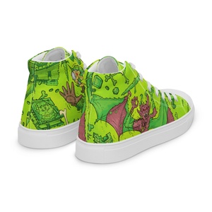 <span class=keywords><strong>Scarpe</strong></span> in tela alte personalizzate verde a quadri con borchie e rivetti, stile punk rock, casual, sportive - Produttori di <span class=keywords><strong>scarpe</strong></span> personalizzate - Product Image 3