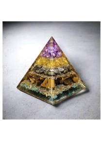 Pirámide de Orgonita de Ágata Mirani de Primera Calidad con Citrino, Ojo de Tigre y Pirita - Decoración Ecológica para el Hogar y Regalo - Product Image 3