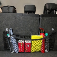Filet de rangement noir en maille PP Tenghui C35 20x35cm pour coffre de voiture et dossier de siège de SUV avec support adhésif pour suspendre les marchandises