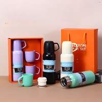 Novedades 2026, Termo Promocional de Navidad de 500 ml, Botella de Agua de Acero Inoxidable, 2 Tazas, Frío/Calor, Juego de Regalo Personalizado
