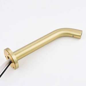 Sensor infrarrojo automático, <span class=keywords><strong>grifo</strong></span> de fregadero dorado, latón eléctrico montado en la pared, <span class=keywords><strong>grifo</strong></span> sin contacto, caño a prueba de salpicaduras, <span class=keywords><strong>lavabo</strong></span> de baño - Product Image 6