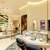Vitrines à bijoux en verre éclairées par LED sur mesure de haute qualité, présentoirs modernes de luxe pour les magasins de détail et les centres commerciaux