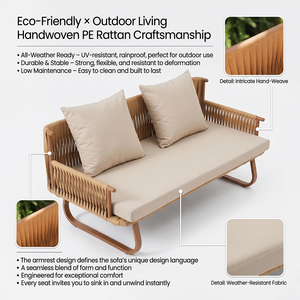 Ensemble <span class=keywords><strong>de</strong></span> canapés en rotin pour patio extérieur Meiqi, résistant à l'eau et aux UV, canapé <span class=keywords><strong>de</strong></span> <span class=keywords><strong>jardin</strong></span>, canapé tout temps avec chaise longue - Product Image 2