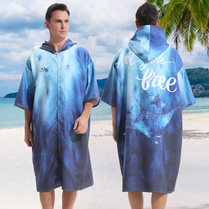 <span class=keywords><strong>Accappatoio</strong></span> con Cappuccio da <span class=keywords><strong>Uomo</strong></span> ad Asciugatura Rapida per Spiaggia e Piscina, Stampa Fantasia, per Cambiarsi dopo il Surf - Product Image 1