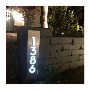 LED Backlit Modern <b>Lighted</b> House Address Numbers 304 316 Stainless Steel Outdoor LED Metal Wall House Numbers <b>Letters</b> Sign - Product Image 6