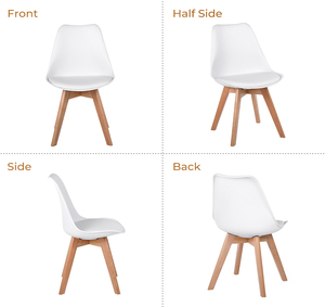 Sedia da Pranzo in Plastica Stile Scandinavo con Gambe in <span class=keywords><strong>Legno</strong></span> per Casa, <span class=keywords><strong>Cucina</strong></span> e Caffetteria - Product Image 4