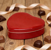 Boîte en étain imprimée en forme de cœur pour la Saint-Valentin, design JH Sweet, pour bonbons, chocolat, chewing-gum et conservation du pain, cadeaux souvenirs