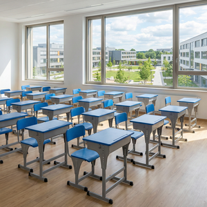 Modern Wholesale SONGYE Height <b>Adjustable</b> Metal School Desk and Chair Set for Classroom Use PP-103B School Chair Classroom <b>Table</b> - Product Image 1