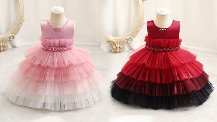 Princess Fancy Fluffy Party Dresses for 0-3 Year Old Girls Kids Birthday  Frocks Summer Season ODM Supply