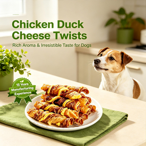 Friandises pour chiens OEM ODM : Rouleaux de poulet, canard et <span class=keywords><strong>fromage</strong></span>, à haute teneur en protéines, sans additifs, pour toutes races, à mâcher pour les soins dentaires – Fabricant de snacks pour animaux de compagnie - Product Image 5