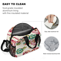 Sac isotherme réutilisable imperméable en polyester imprimé pour repas d'été, sacs isothermes pour l'école, sac de rangement alimentaire pour étudiants, sac à main pour femmes et adultes