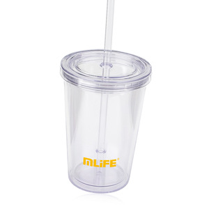 ถ้วยพลาสติกไร้สาร BPA ขนาด500มล. ใช้ซ้ำได้แก้วน้ำชาพร้อมหลอดถ้วยน้ำสำหรับเด็กและนักเรียน - Product Image 2