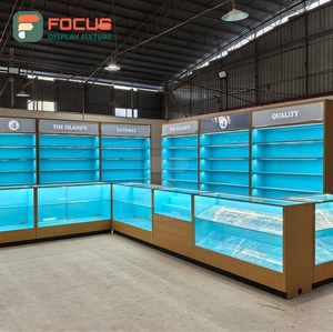 ตู้โชว์ร้านขายบุหรี่แบบลิ้นชัก ตู้โชว์ไม้กระจกพร้อมไฟ LED ตู้โชว์ยาสูบ - Product Image 3